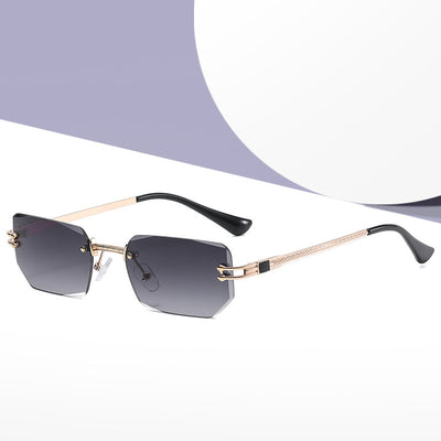 Women's Fashion Polygon Cut Rimless Sunglasses