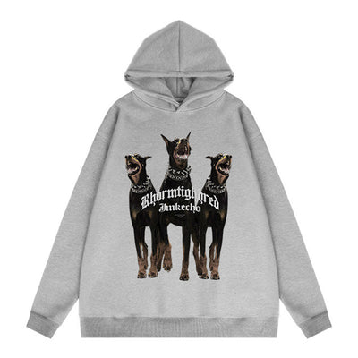 Three Doberman Pinscher Printed Hoodie Men