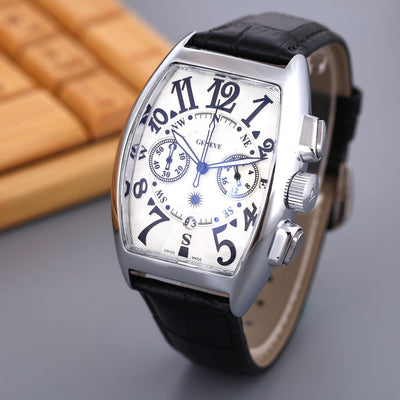 Men's Quartz 6-Hand Second Running Flange Watch