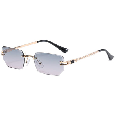 Women's Fashion Polygon Cut Rimless Sunglasses