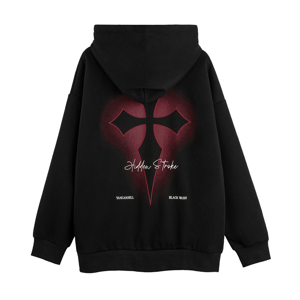 Fashion Cross Printed Hoodie Men