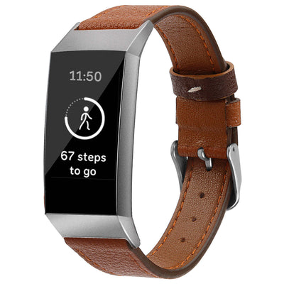 For Fitbit Charge34 Smart Watch Genuine Leather Strap