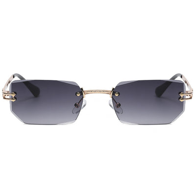 Women's Fashion Polygon Cut Rimless Sunglasses