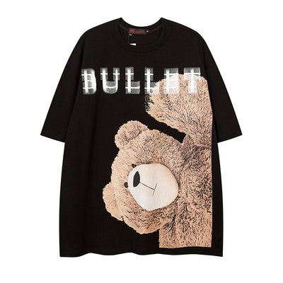 Bear Printed Short-sleeved T-shirt For Men