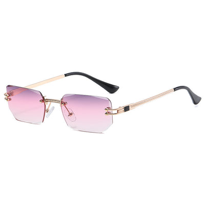 Women's Fashion Polygon Cut Rimless Sunglasses