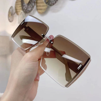 Women's Fashion Large Box Cut Edge Sun Shading Sunglasses