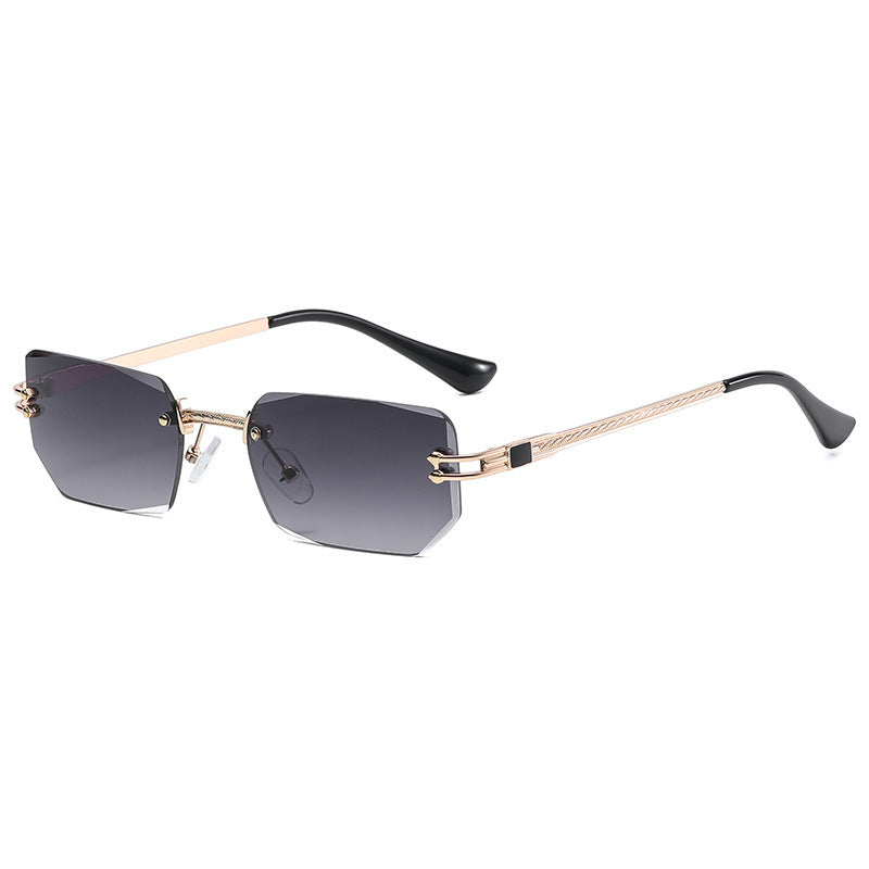 Women's Fashion Polygon Cut Rimless Sunglasses