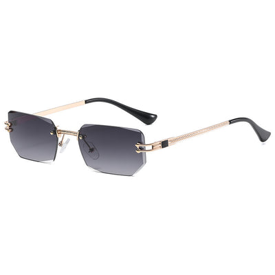 Women's Fashion Polygon Cut Rimless Sunglasses