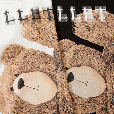 Bear Printed Short-sleeved T-shirt For Men