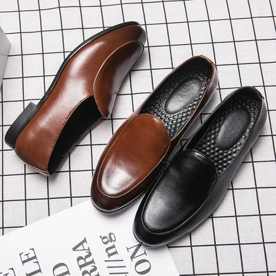 Yomior New Brand Fashion Summer Men Shoes British Casual Formal Dress Loafers Slip-On Breathable Business Wedding Barber Flats