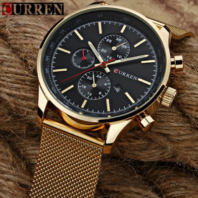 Fashion Watch men Luxury top brand steel men watch waterproof Wristwatch Men Clock quartz watch gold sports casual CURREN 8227