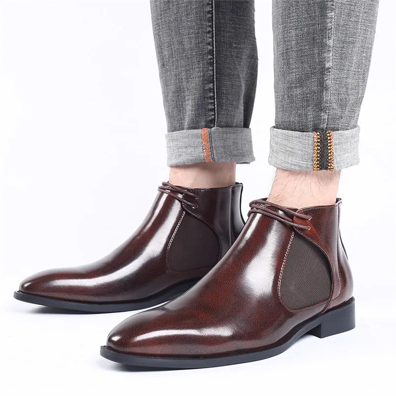 Yomior Luxury Brand New Autumn Winter Men Boots Breathable High Quality Casual Leather Shoes Ankle Boots British Chelsea Boots