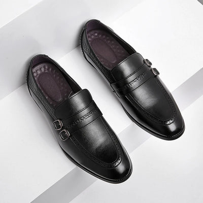 Yomior Brand New Italian Autumn Fashion Men Casual Shoes Formal Dress Loafers Business Wedding Pointed Toe Slip-On Brogue Shoes