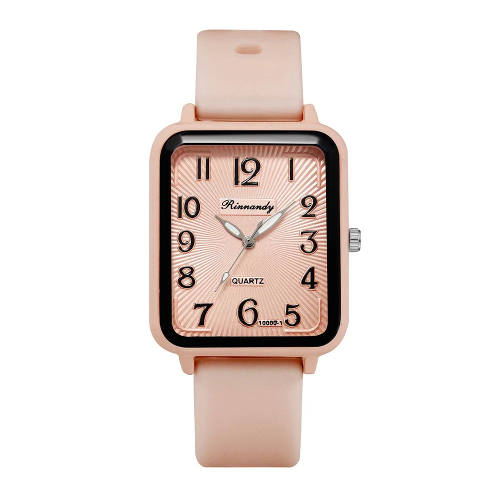 Fashion Lady Hot Sales Brands Watches Leisure Rectangle Digital Simple Women Quartz Watch Sports Silicone Strap Ladies Clock