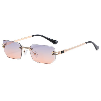 Women's Fashion Polygon Cut Rimless Sunglasses