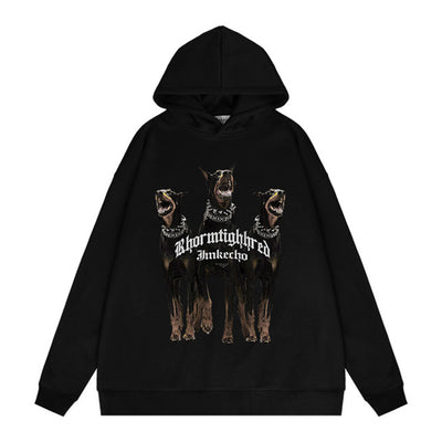 Three Doberman Pinscher Printed Hoodie Men