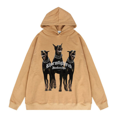 Three Doberman Pinscher Printed Hoodie Men